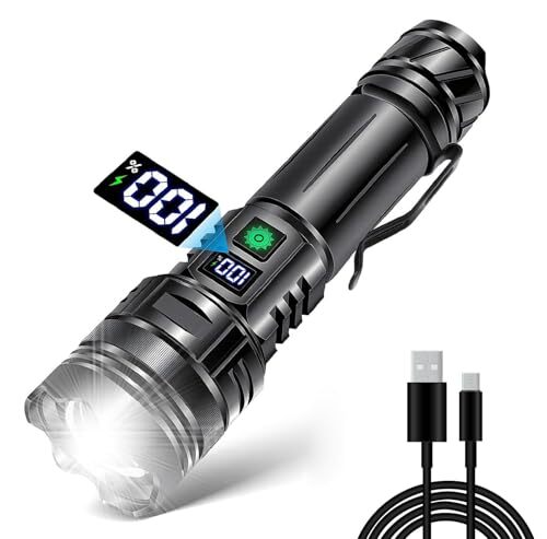 懐中 電灯 LED 超強力 超高輝度 30000ルーメン フラッシュライト Type-C充電式 懐中電灯 led強力 軍用 最mt