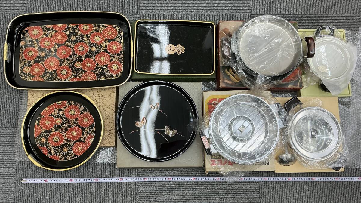 1846N◇鍋 お盆 まとめ 漆器 天ぷら鍋 ダイショウ 3役なべ クイーンパン 調理器具 キッチン