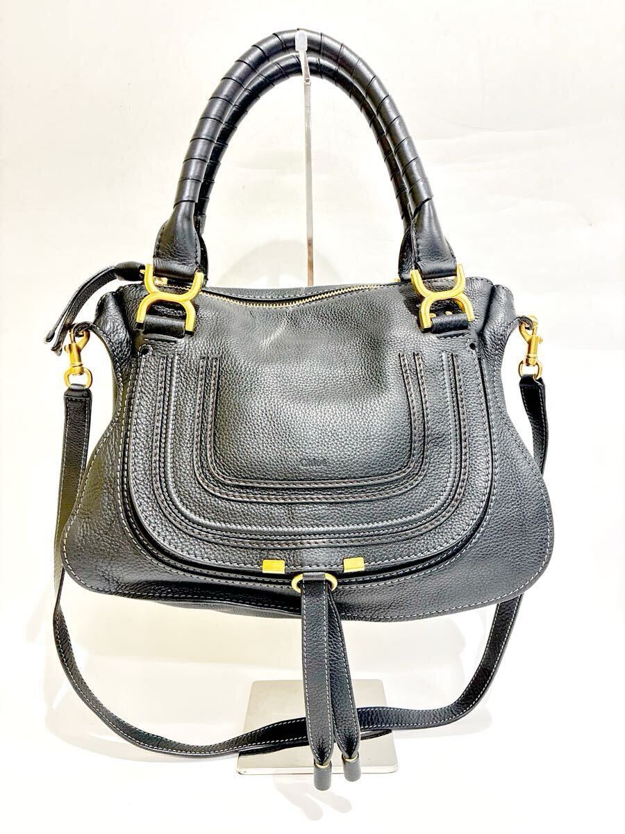 Chloe クロエ Marcie マーシー ショルダーバッグ レザー バッグ ブラック ゴールド金具