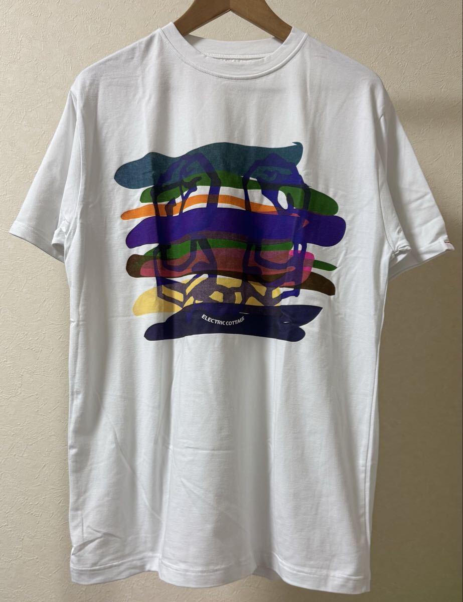 ELECTRIC COTTAGE エレクトリックコテージ size L Tシャツ 白 ホワイト 半袖 フラグメント 藤原ヒロシ EC GE