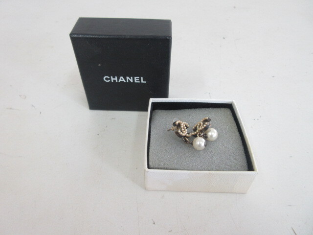 e006★CHANEL　シャネル　ココマーク　パール　ピアス　中古品