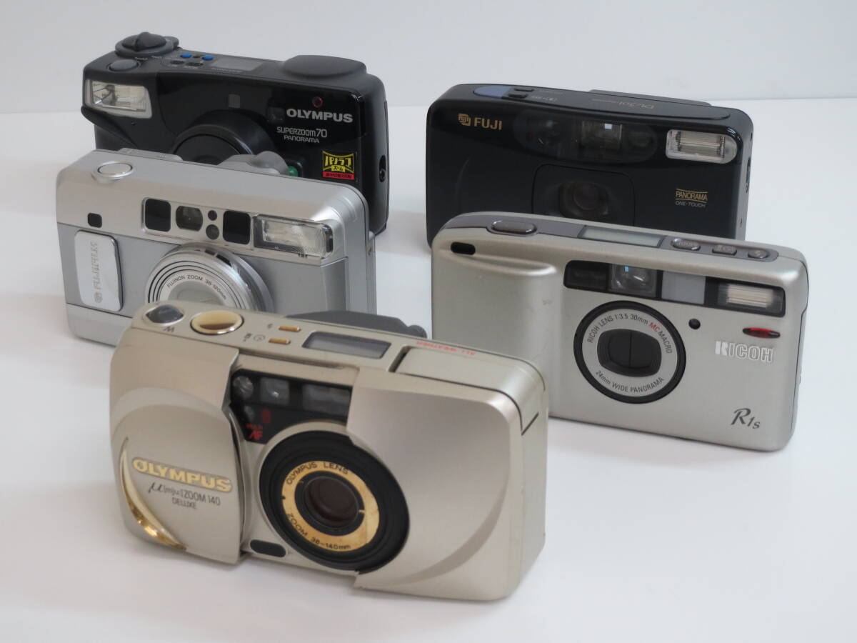 (c-6)　OLYMPUS オリンパス μ【mju:】ZOOM 140 DELUXE / RICOH リコー R1s　他　コンパクトフィルムカメラ　5台セット