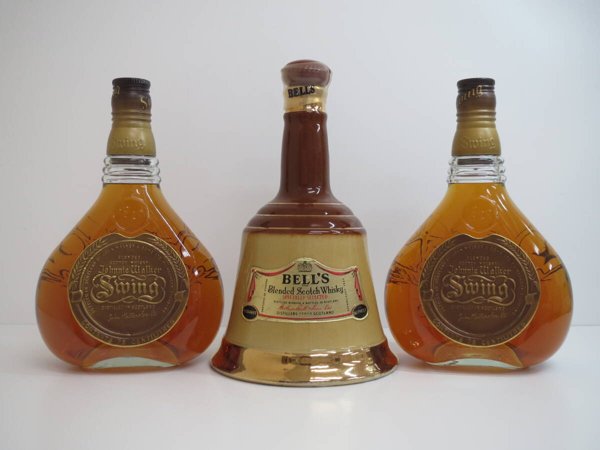 (d-5)　ジョニーウォーカー スイング 750ml・度数表記なし / ベルズ 4/5QUART・43％　3本セット　未開栓