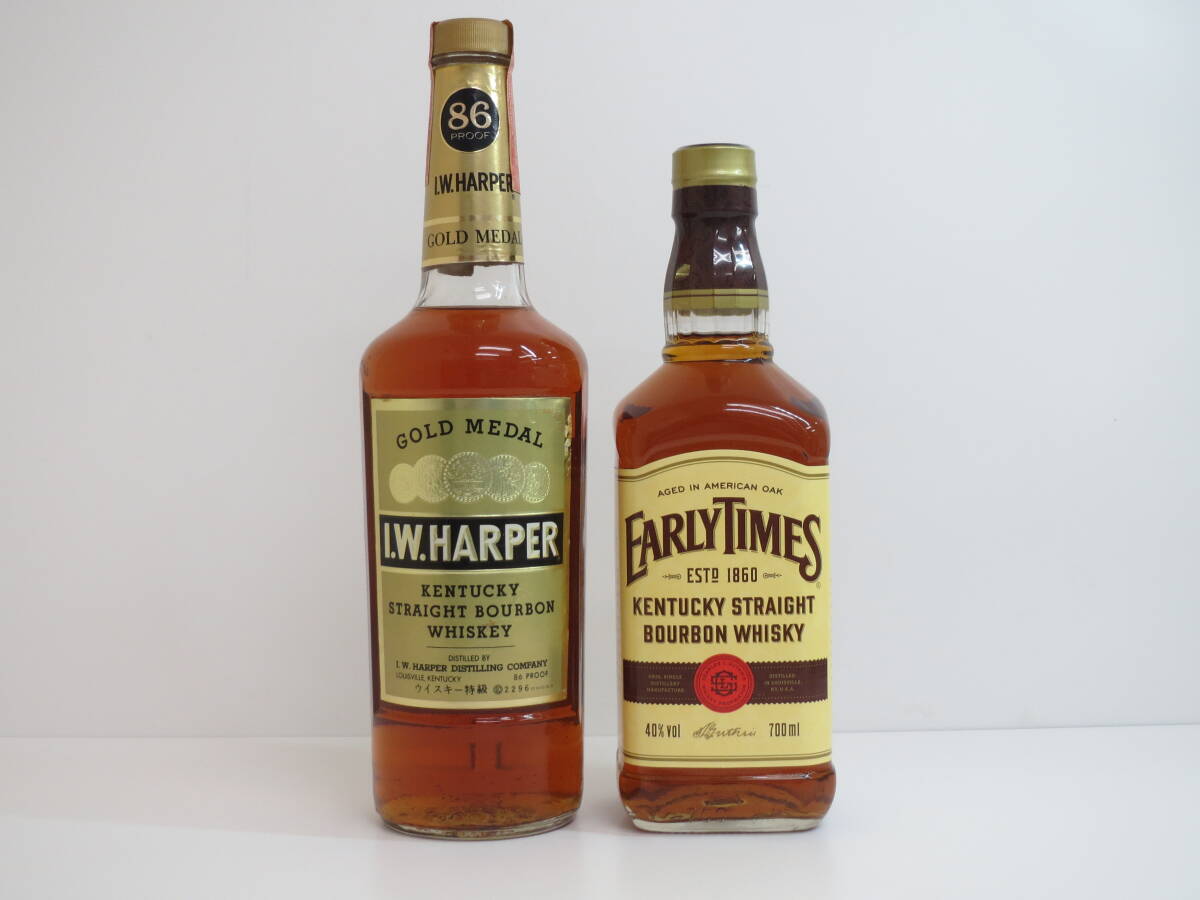 (d-12)　I.W.HARPER IWハーパー ゴールドメダル 750ml・43％ / EARLY TIMES アーリータイムズ イエロー 700ml・40％　2本セット　未開栓