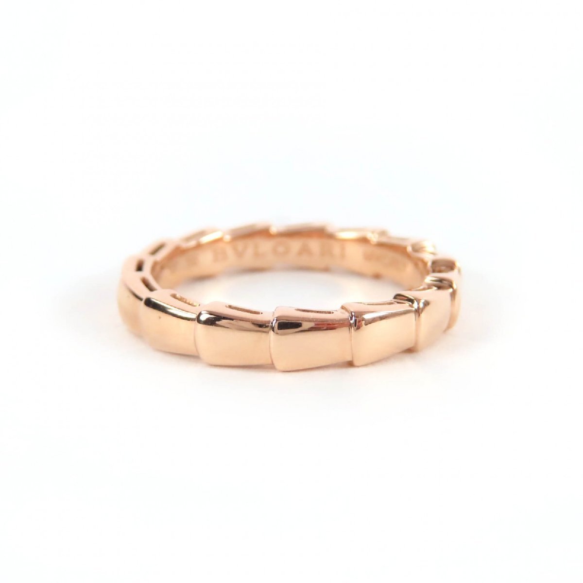 極美品☆BVLGARI ブルガリ セルペンティ ヴァイパー リング K18 750(PG) MVCRLY ピンクゴールド 56（JP16号相当） 重量4.48g メンズ
