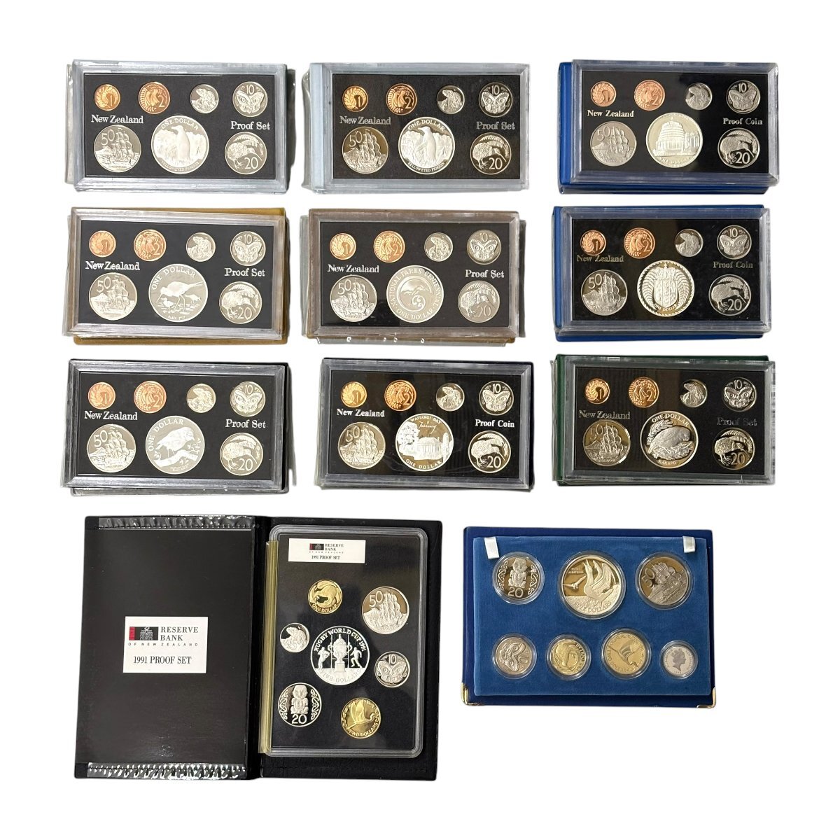 (9-19736)計11点 ニュージーランド プルーフセット 1977年～1998年 エリザベス２世 銀貨 硬貨 海外【緑和堂】