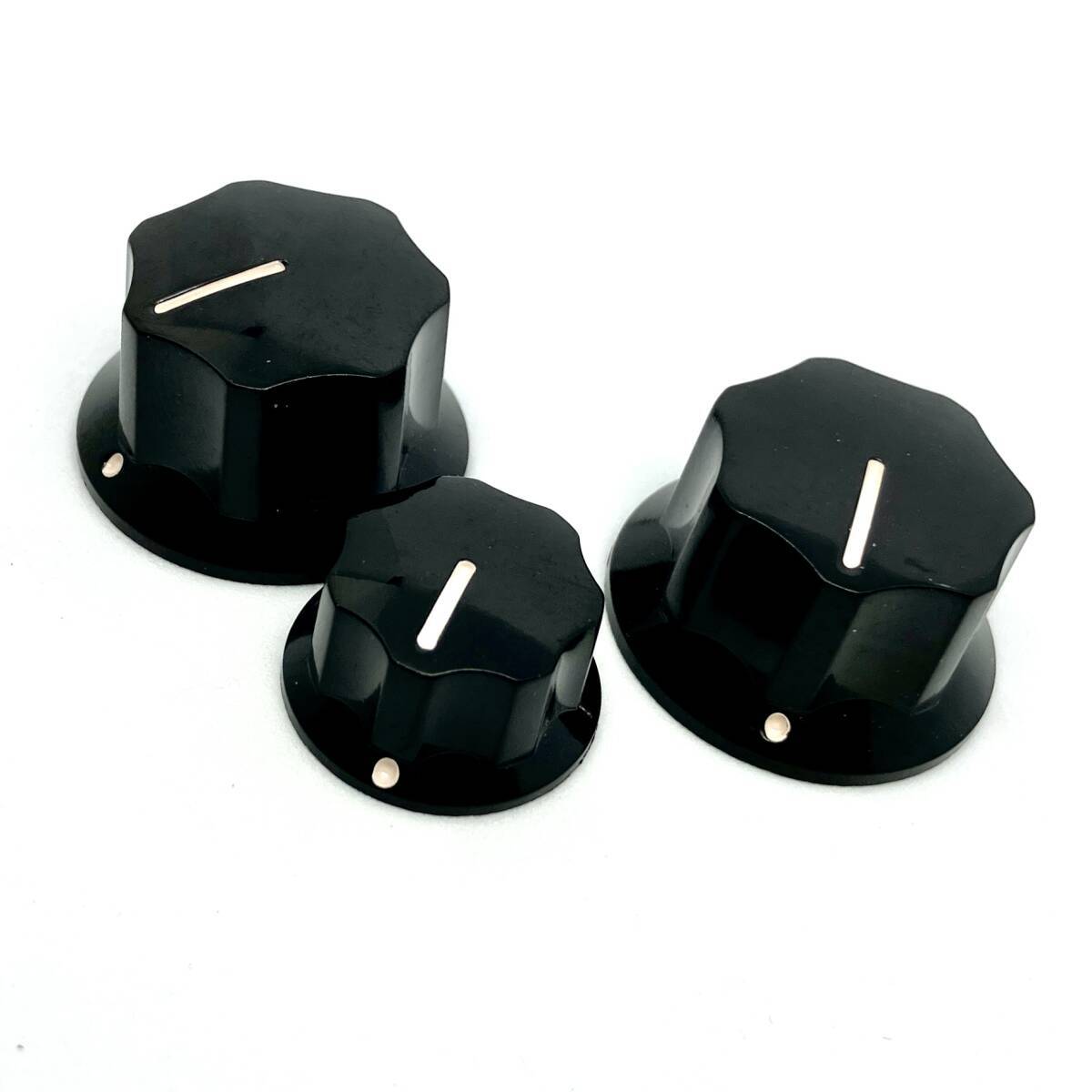 Fender タイプ JBKnob ジャズベースタイプノブ セット　Black ブラック　Inch インチ　
