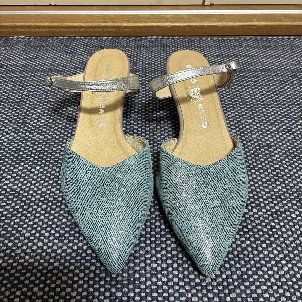 cavacava サンダル パンプス ブラウン レザー サヴァサヴァ　日本製　美品　24.5 パンプス ミュール ストラップ
