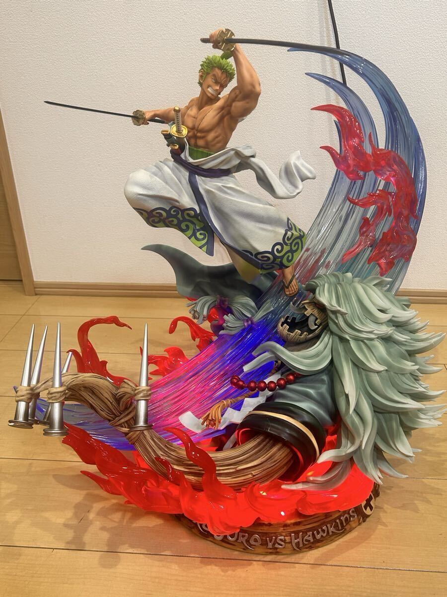 ワンピース ロロノア・ゾロ VS ホーキンス 大型レジンスタチュー LED発光 現状品 ONE PIECE フィギュア　レア　インテリア　限定321個
