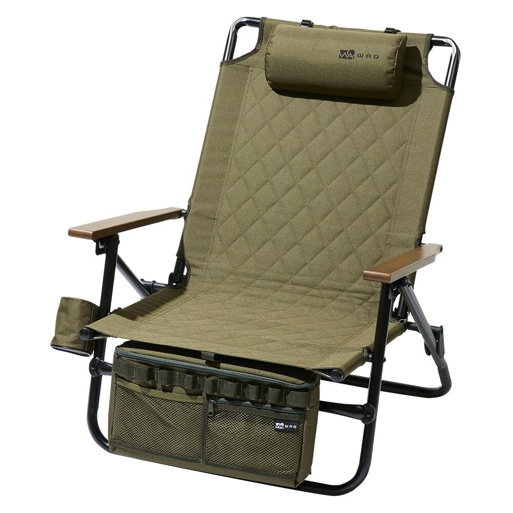 WAQ Reclining Low Chair リクライニングローチェア WAQ-RLC1 折りたたみチェア リクライニングチェア