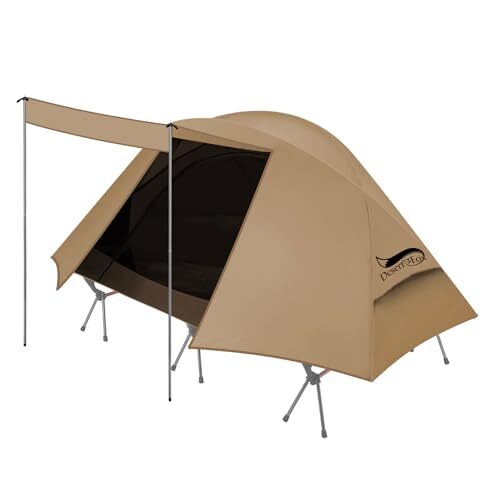 テント コット用 テント 1人用 ソロ 4000mm耐水圧 前室あり DesertFox キャンプ コンパクト 軽量 3 WAY 