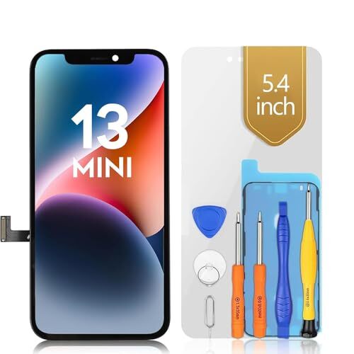 bokman iPhone 13 Mini 液晶パネル （5.4インチ）LCD画面修理 交換 修理キット+保護フィルム+防水シール