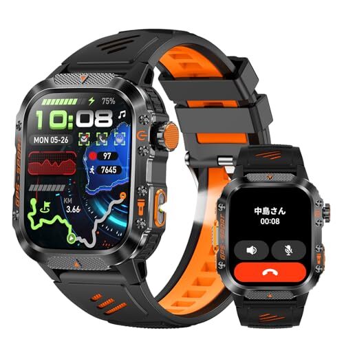 スマートウォッチ【2026新型ChatGPT搭載GPS運動軌跡記録】2.01インチ大画面 軍用規格 高輝度懐中電灯 IP68防