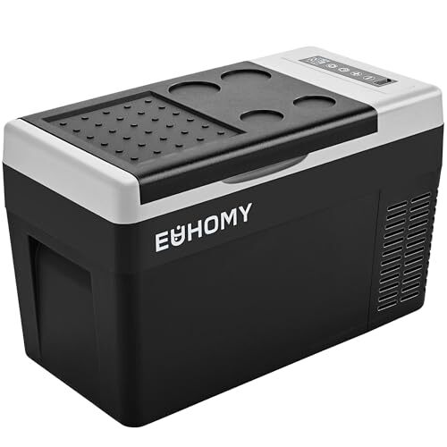 EUHOMY 車載冷蔵庫 ポータブル冷蔵庫 小型 【-20℃～20℃ 急速冷凍】 25L 持ち運び 3WAY_PassionHAT
