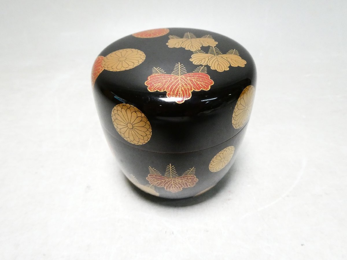 061719 菊桐蒔絵 棗 茶道具 茶器 漆器 漆芸