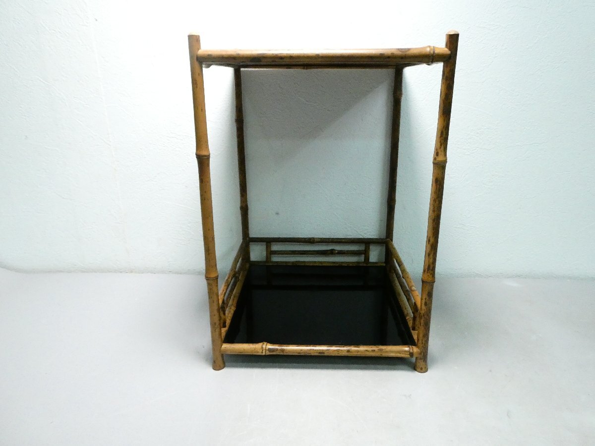 061708 茶道具 永楽堂 黒塗通仙棚 (検)骨董/飾棚/木製/小棚/箪笥/台子/器局/香炉棚/煎茶道具/茶碗/煎茶器/茶棚