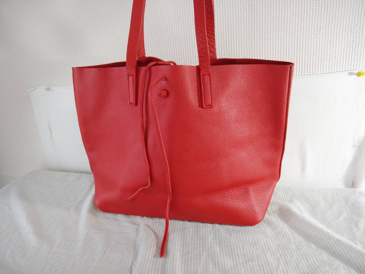 ★美品★7M4427G★ハンドバッグ★ レッド系　牛革厚めしっかり感　非常に綺麗です