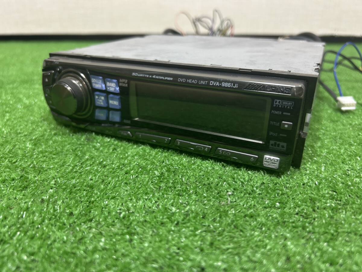 （S1323)　ALPINE アルパイン 1DIN CD DVDプレーヤー DVDヘッドユニット DVA-9861Ji 通電確認　再生NG