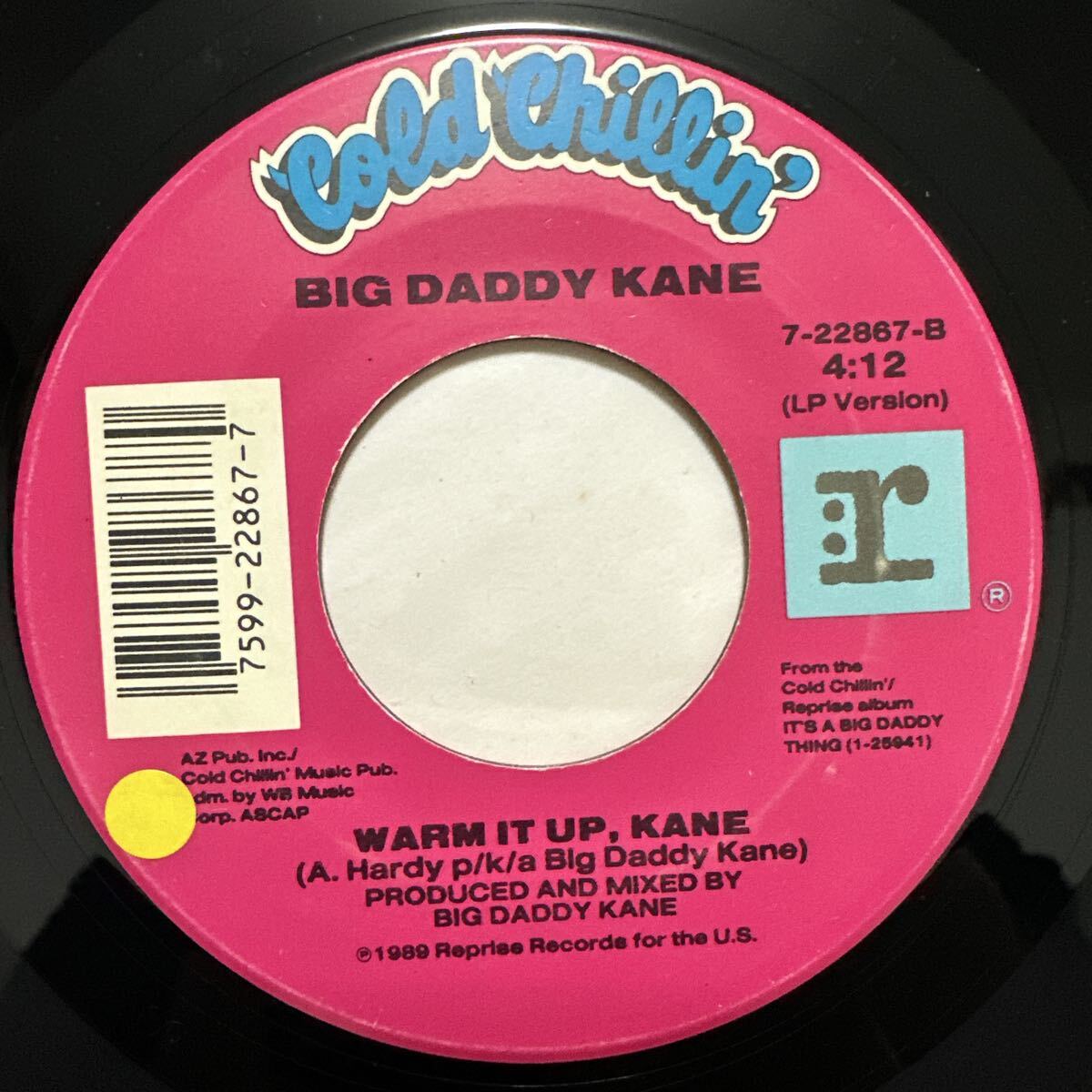 HIPHOP 45S BIG DADDY KANE WARM IT UP, KANE 1989 Reprise Records レコード