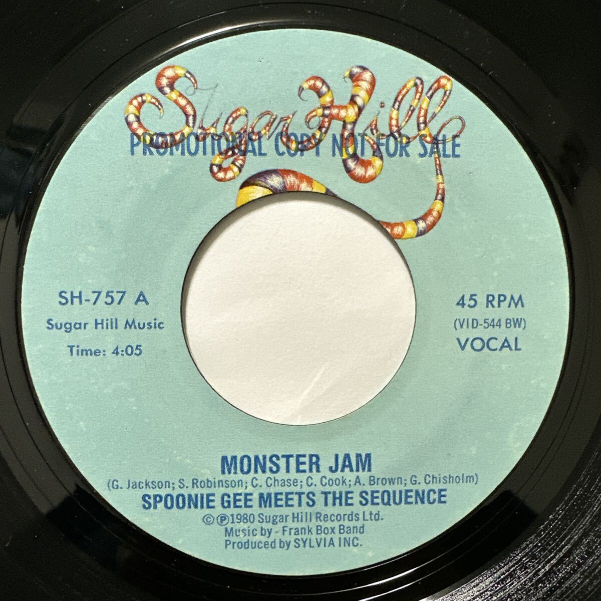 Disco Rap 45s SPOONIE GEE MEETS THE SEQUENCE MONSTER JAM 45 RPM PROMO盤