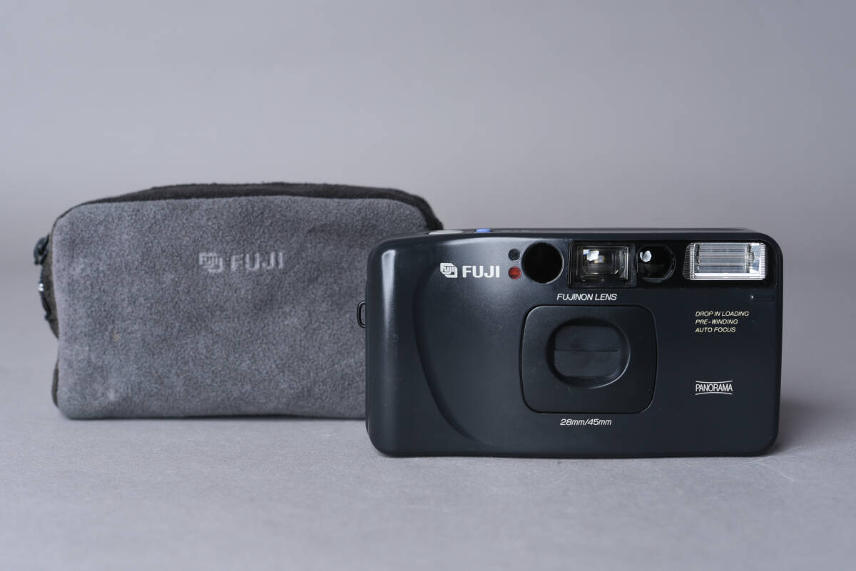 【SBCB/G】6207 富士フィルム CARDIA Travel mini DUAL-P パノラマ コンパクトフィルムカメラ ケース付　動作確認済　現状品
