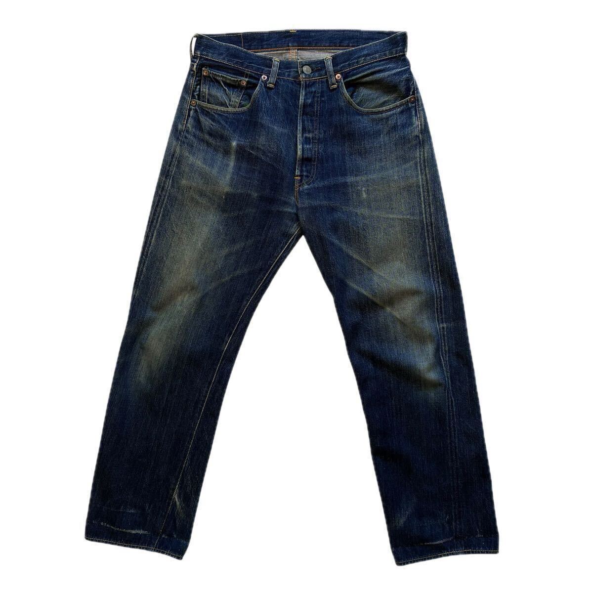 美色☆66501 LEVIS 501 ビッグE 復刻 W32 ズレカン ビンテージ レプリカ ヒゲ ハチノス リーバイス 501 BigE デニムパンツ 日本製 90s 00s