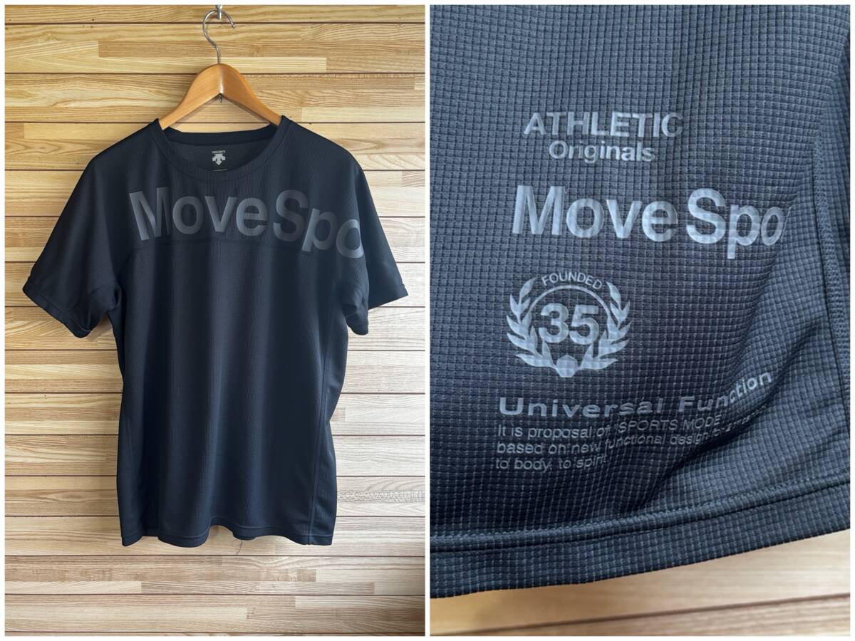 #★大きい サイズ O XL★訳あり★DESCENTE デサント MOVE SPORT ムーブスポーツ 高機能 半袖 シャツ Tシャツ ブラック 黒 春夏 春 夏 秋