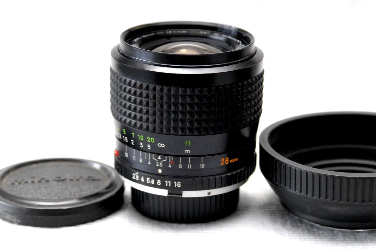 MINOLTA ミノルタ純正 MC W.ROKKOR-Sl 28mm 単焦点高級ワイドレンズ 1:2.5 希少品