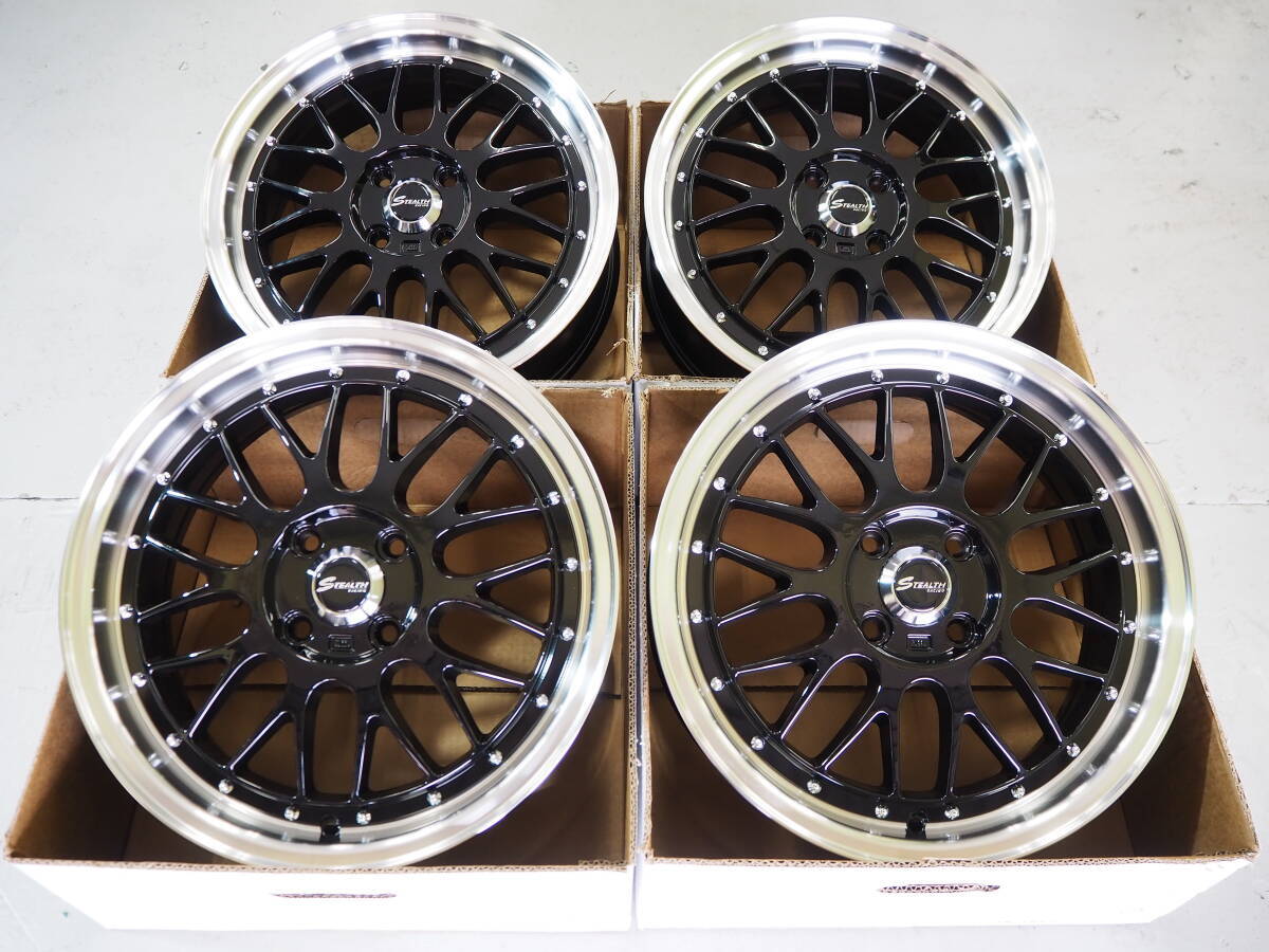 カスタムサイズ ステルスレーシングME02 16inch 6.0J 4H100 +43 BK 軽自動車 N-BOX N-WGN N-ONE ワゴンR タント ムーヴ スペーシア