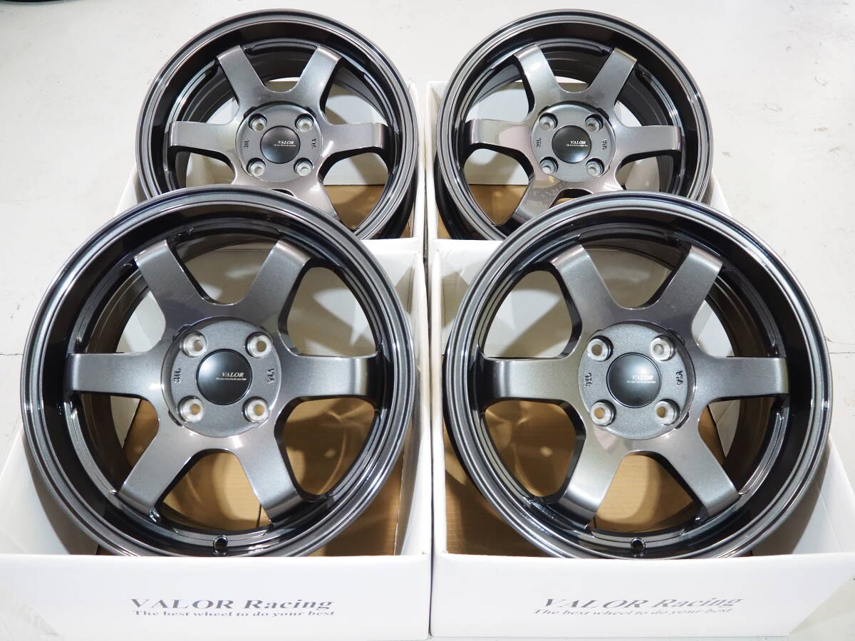 即納 軽量 ディープコンケイブ VALOR TS6R 15inch 4H100 6.5+38 GM アクア ヴィッツ ヤリス ノート フィット シビック ロードスター