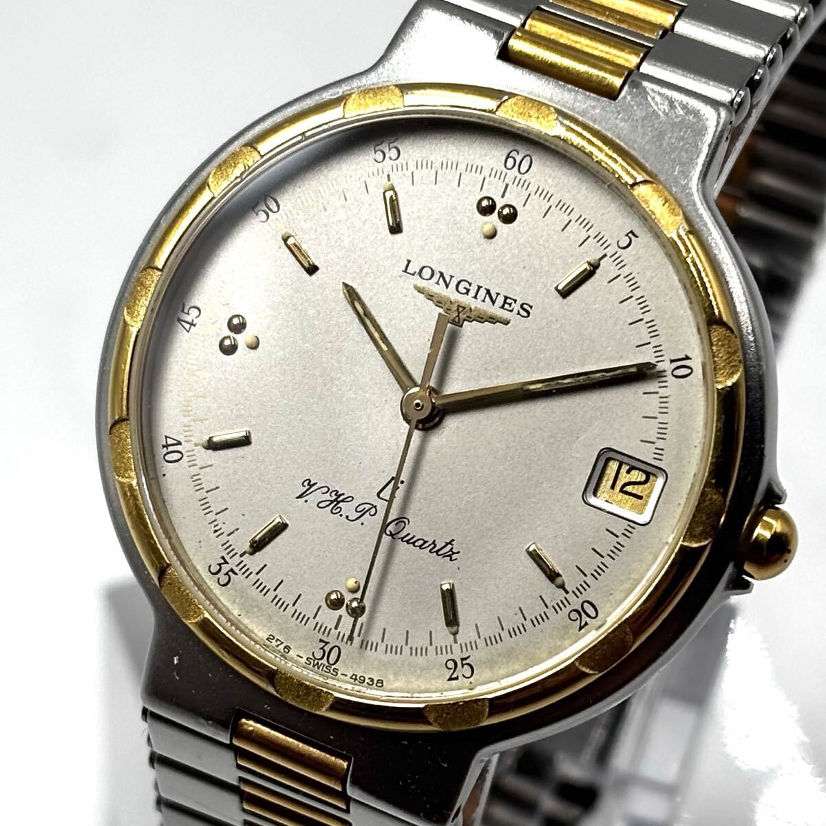 LONGINES ロンジン Conquest コンクエスト 腕時計 シルバー ゴールド 文字盤:グレー ラウンド メンズ 