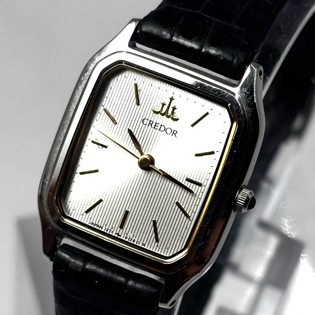 SEIKO セイコー CREDOR クレドール 腕時計 レディースウォッチ シルバー 文字盤ホワイト QZ クォーツ 3針 スクエア 型番:1271-5020