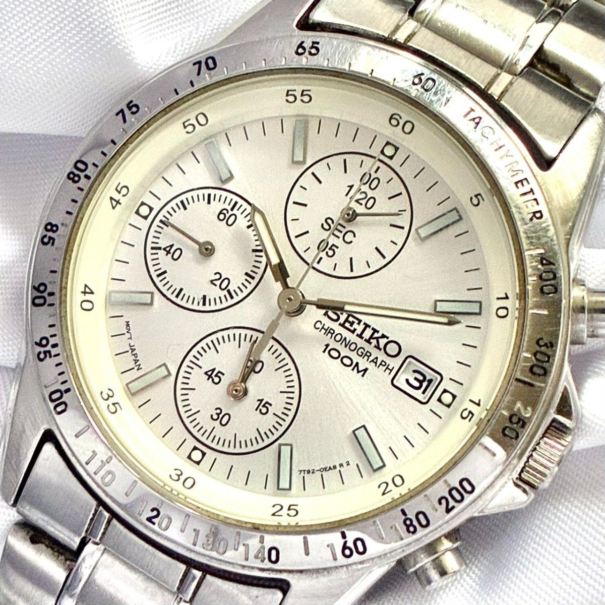 【稼働 新品電池】 セイコー SEIKO 7T92-0DW0 クロノグラフ クォーツ QZ デイト 腕時計