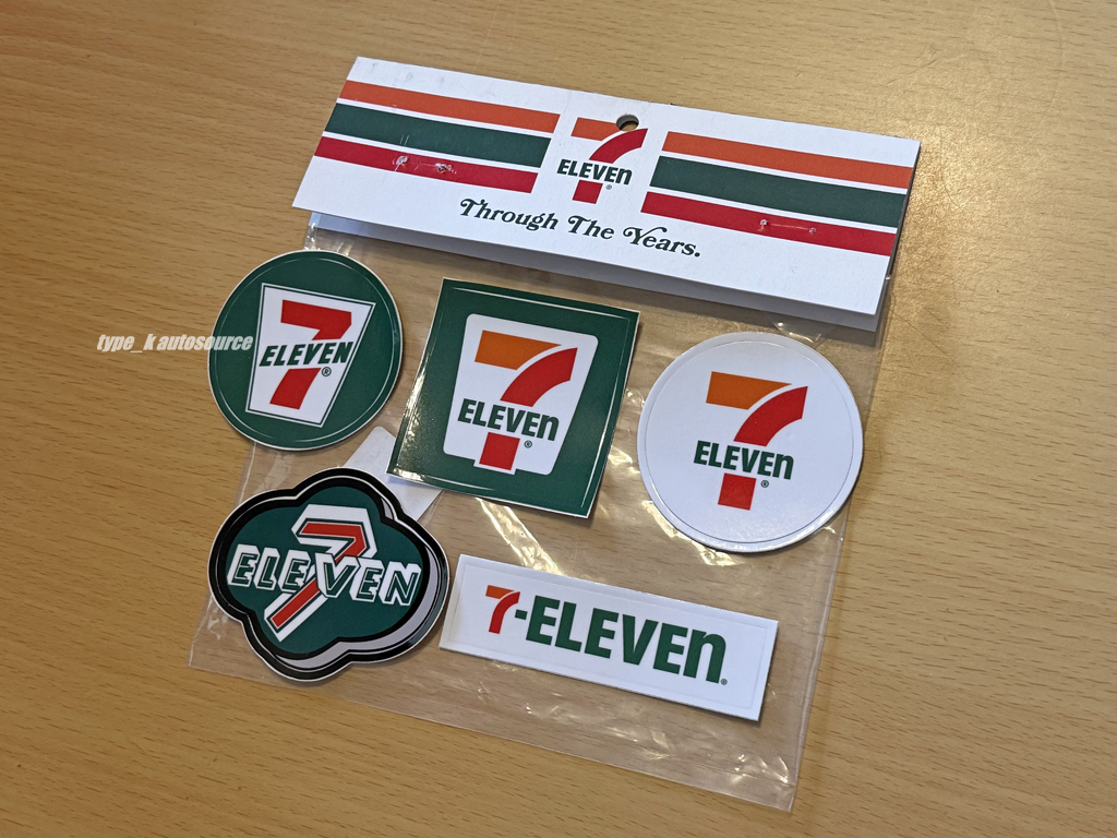 US 7eleven セブンイレブン オフィシャル Through the years ステッカーパック 4枚セット USDM北米JDM Cars of 7-11 コンビニ セブン ロゴ