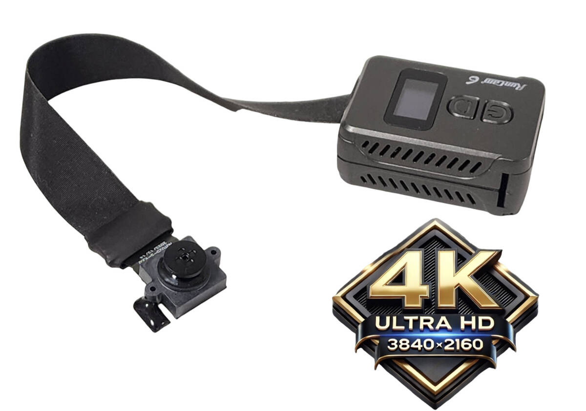 RunCam6 ボタン型ピンホールカメラ カスタム ロングケーブル仕様 カモフラージュ 4K小型カメラ スパイカメラ セルフ調査 証拠撮り 証拠撮影