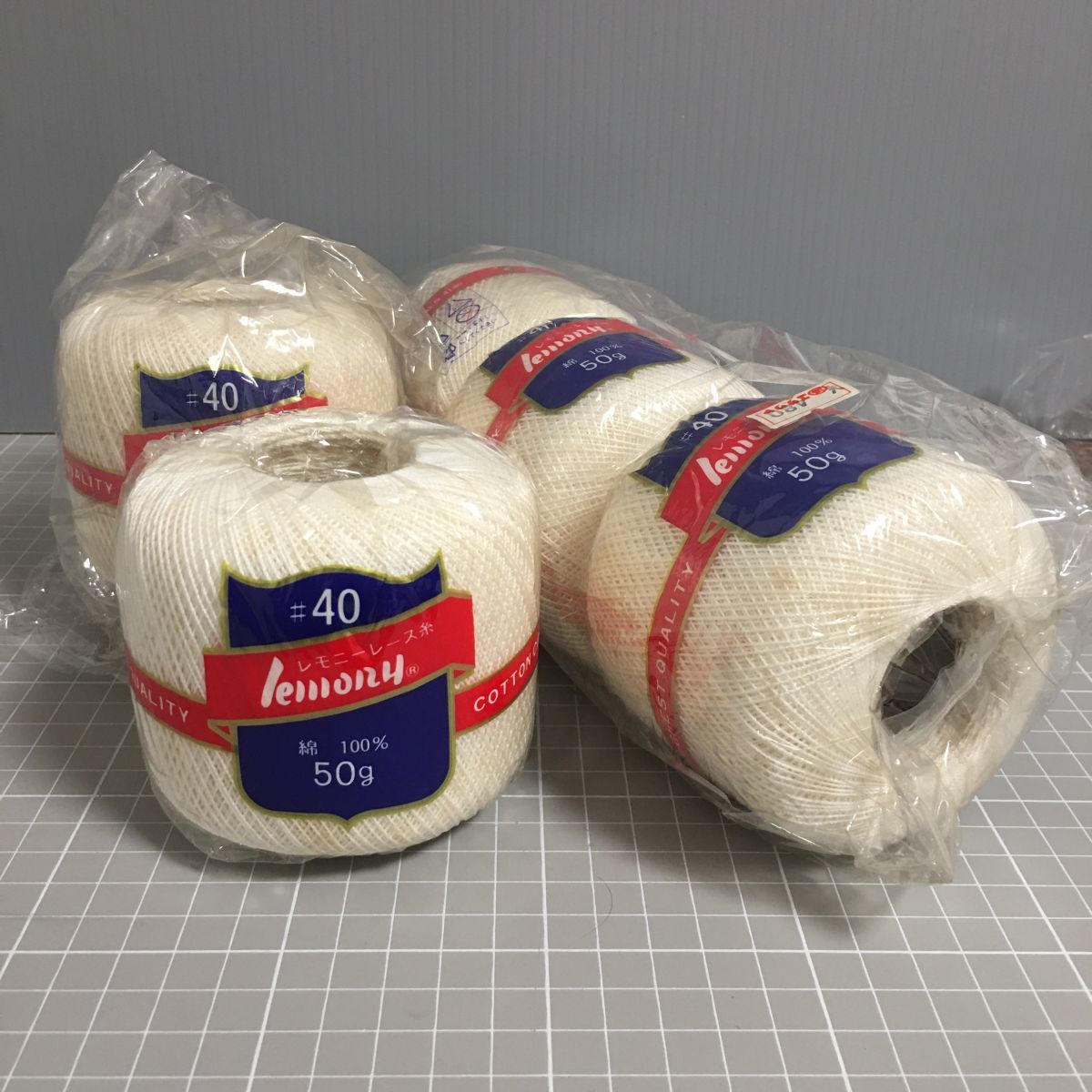 管壱え【まとめて】レモニー レース糸 #40 50g 5個セット 経年劣化あり 使用感ない美品 手芸糸 コットン 編み物 ハンドメイド