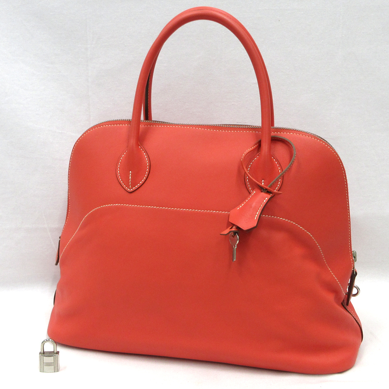 【美品】HERMES／エルメス　ボリードリラックス35　ヴォーシッキム　ローズジャイプール　□P刻印　ハンドバッグ　800040049