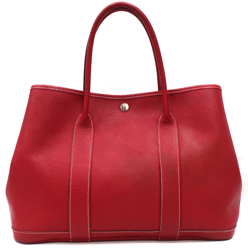 HERMES／エルメス　ガーデンパーティPM　ネゴンダ　ルージュガランス　□K刻印　トートバッグ　800050041