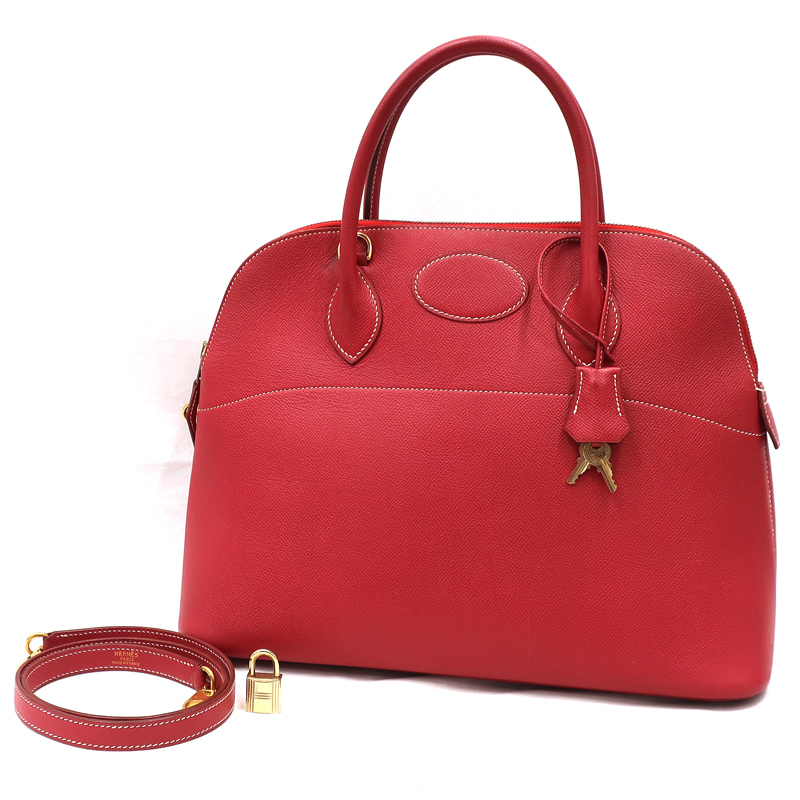 HERMES／エルメス　ボリード35　クシュベル　ルージュヴィフ　□A刻印　ショルダーバッグ　800040142