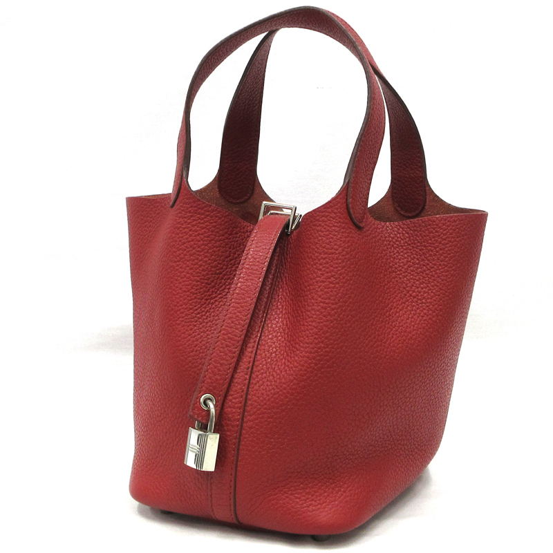 【美品】HERMES／エルメス　ピコタンロックPM　トリヨンクレマンス　ルージュガランス　□Q刻印　ハンドバッグ　800020071