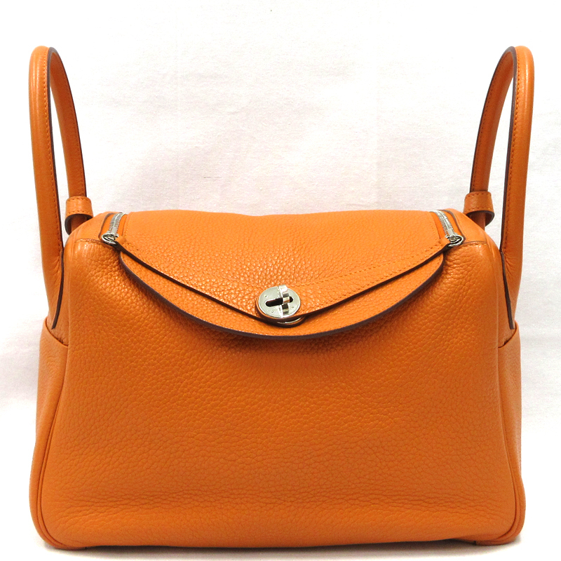 【美品】HERMES／エルメス　リンディ30　トリヨンクレマンス　オレンジ　X刻印　ショルダーバッグ　800050097