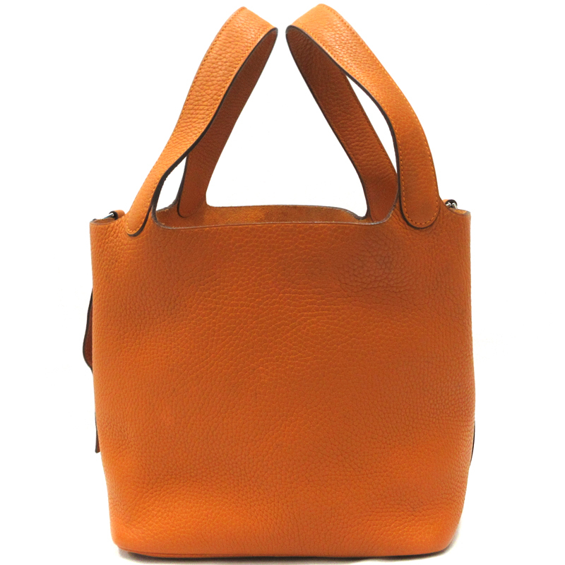 HERMES／エルメス　ピコタンMM　トリヨンクレマンス　オレンジ　□I刻印　ハンドバッグ　800060068