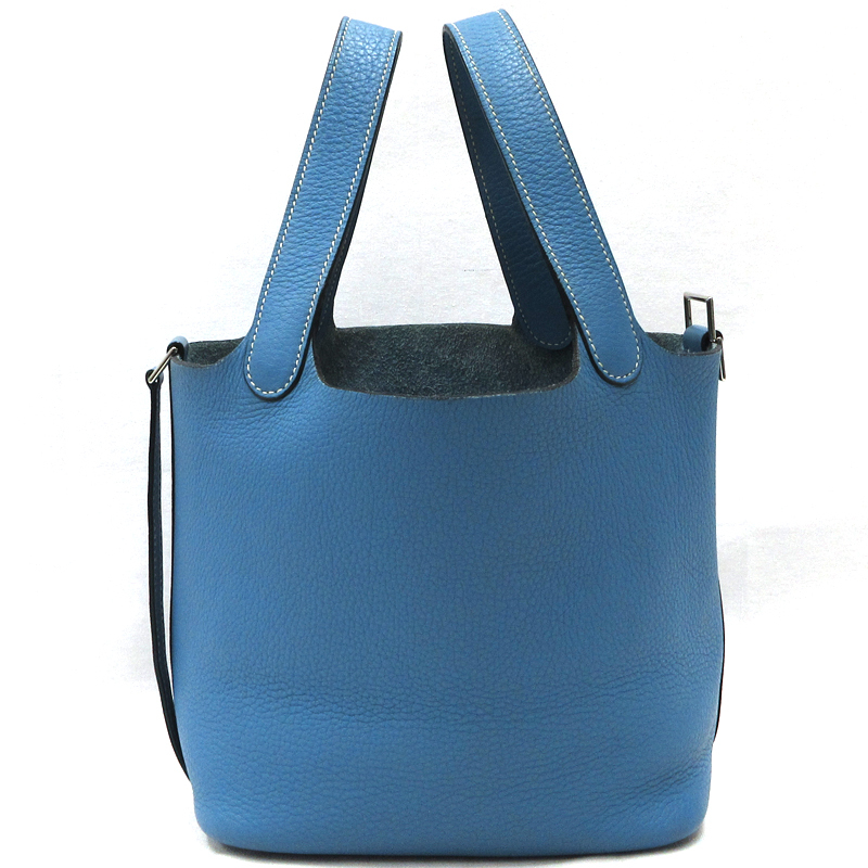【美品】HERMES／エルメス　ピコタンPM　トリヨンクレマンス　ブルージーン　□I刻印　ハンドバッグ　800060075