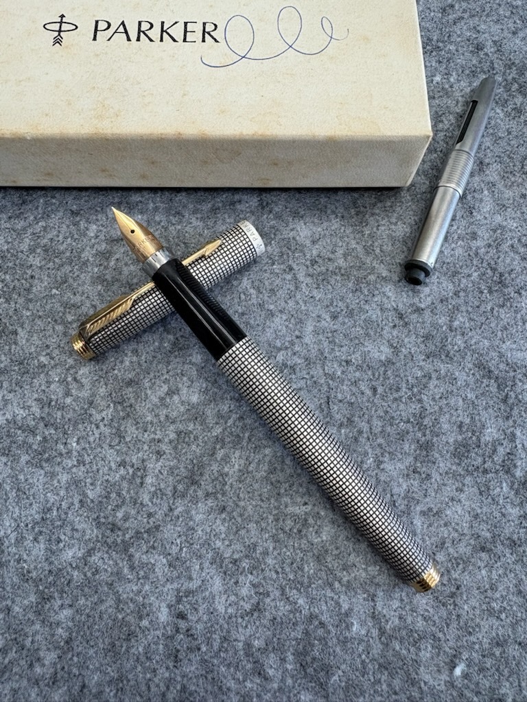 ジャンク☆PARKER／パーカー 万年筆 【ペン先：14K】☆ STERLING CAP&BARREL 