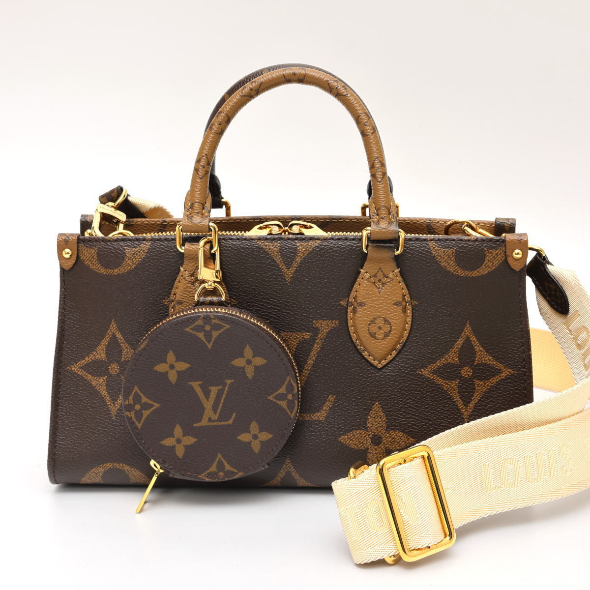 Louis Vuitton ルイヴィトン オンザゴーEW 2WAY ハンドバッグ モノグラムリバース ブラウン M46653 2600128