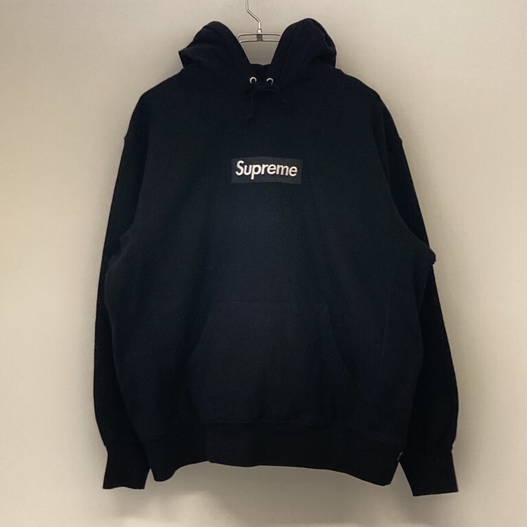 Supreme ボックスロゴ フーディー スウェット ブラック