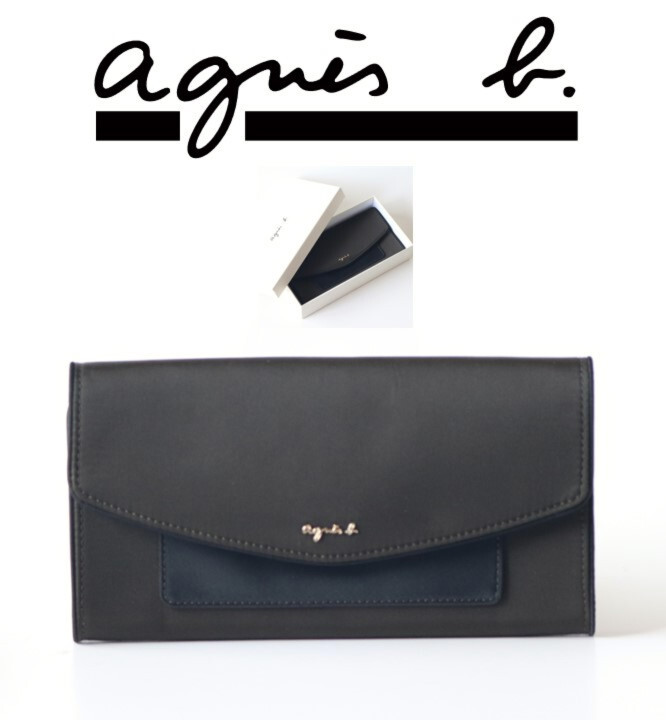 19,800円新品訳箱付き【agnes b. アニエスベー】フラップ長財布 ロングウォレット v6850