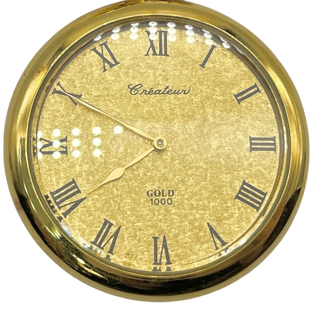Createur クレアトゥール 時計 懐中時計 GOLD1000　SIRVER925 総重量約41.7ｇ クオーツ 不動 ジャンク品 コンパクトサイズ 蘇や(BBY3557)