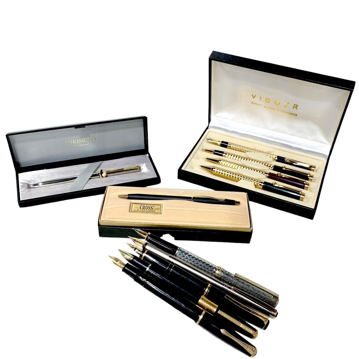 PILOT パイロット 万年筆 他 文房具 MIKIMOTO/MONTBLANC 他 14K/14K-585/585 大量 おまとめ ジャンク品 コンパクトサイズ 蘇や(HY1406)