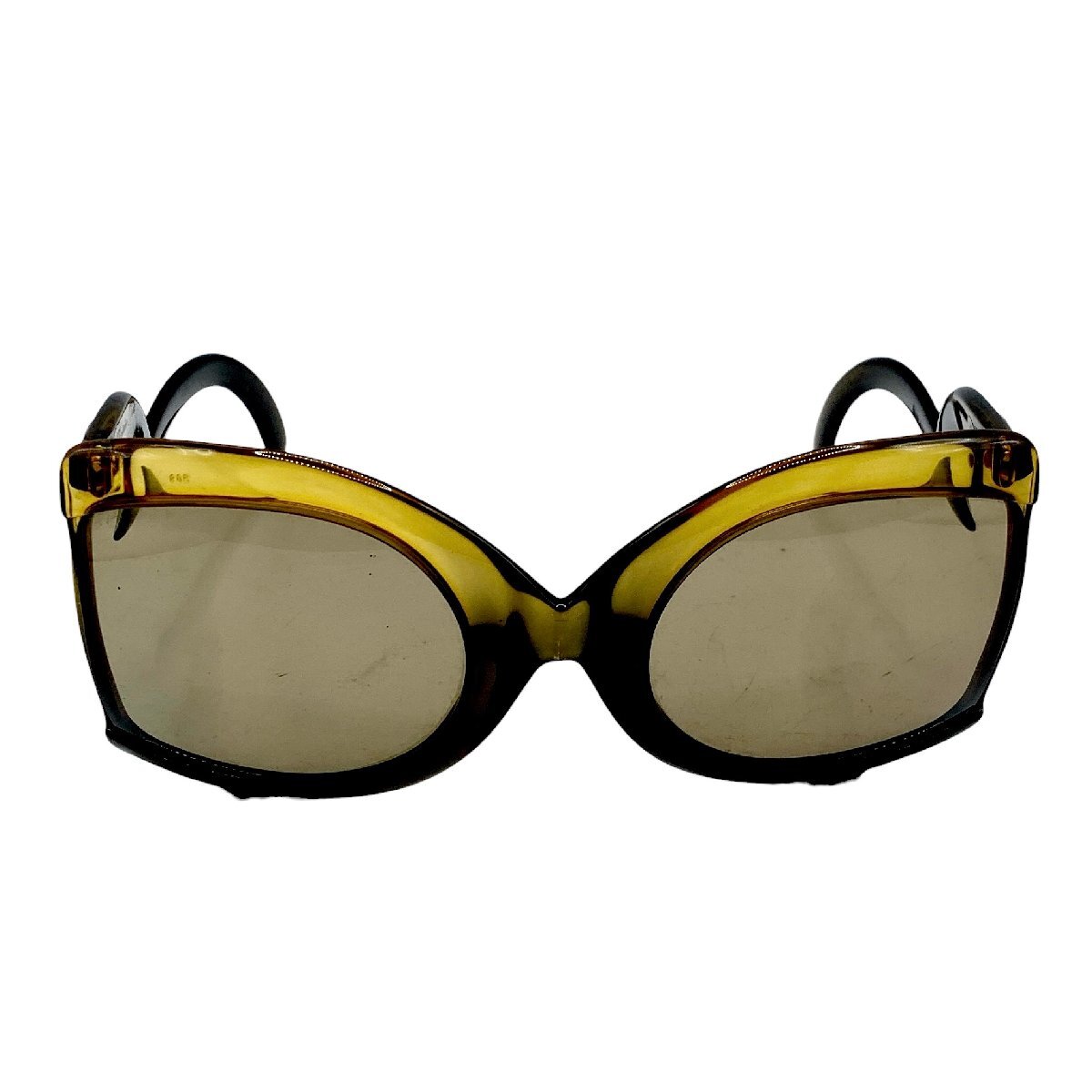 Christian Dior クリスチャンディオール サングラス メガネ 眼鏡 D09 アンバーカラー 度なし 中古品 コンパクトサイズ 蘇や(BBY3563)